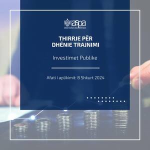 Shkolla Shqiptare e Administratës Publike kërkon të kontraktojë ekspertë për dhënie trajnimi për “Investimet Publike”.