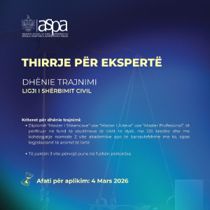 Dhënie trajnimi – Ligji i shërbimit civil