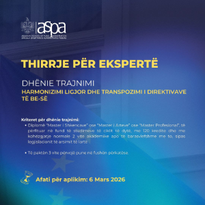 Dhënie trajnimi – Harmonizimi ligjor dhe transpozimi i direktivave të BE-së