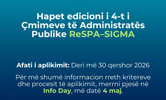 Çmimet për Administratën Publike 2026 për Ballkanin Perëndimor, Ukrainën, Moldavinë dhe Armeninë: Thirrja e hapur deri më 30 qershor 2026