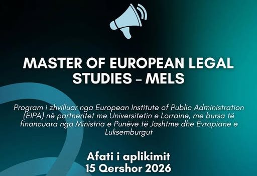 (AL) Ministria e Punëve të Jashtme dhe Evropiane e Luksemburgut ofron bursa për profesionistët e administratës publike për ndjekjen e programit Master of European Legal Studies (MELS) (AL) Ministria e Punëve të Jashtme dhe Evropiane e Luksemburgut ofron bursa për profesionistët e administratës publike për ndjekjen e programit Master of European Legal Studies (MELS)