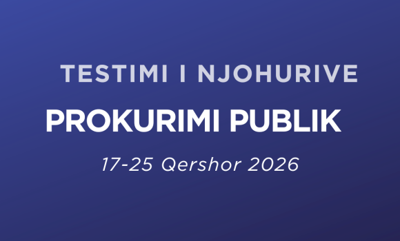 (AL) Njoftim për regjistrim në testimin “Prokurimi Publik”- Qershor 2026 (AL) Njoftim për regjistrim në testimin “Prokurimi Publik”- Qershor 2026